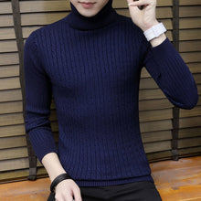 Load image into Gallery viewer, Streetwear Turtleneck Men Sweaters Autumn Winter Warm Turtle Neck Vintage Braided Knitted Slim Fit Pullover Mens Top Jumpers 3XL