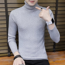 Load image into Gallery viewer, Streetwear Turtleneck Men Sweaters Autumn Winter Warm Turtle Neck Vintage Braided Knitted Slim Fit Pullover Mens Top Jumpers 3XL